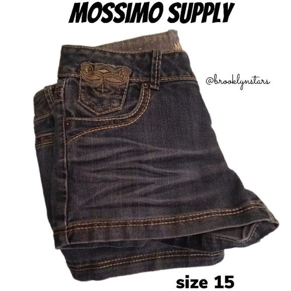 Mossimo Jean Shorts.Embroidered Pockets Size 15 - Picture 2 of 4